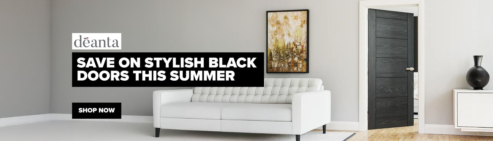 Deanta black doors summer savings