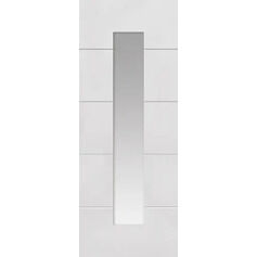 JB Kind 4 Line Moulded White Primed Glazed Internal Door - 1981mm x 762mm x 35mm
