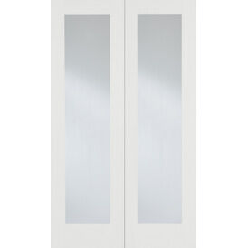 LPD Pattern 20 White Primed Glazed Pair Internal Door