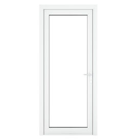 Crystal White uPVC Full Glass Clear Glazed Single External Door (Left Hand Open)