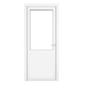 Crystal White uPVC 2 Panel Clear Glazed Single External Door (Left Hand Open)