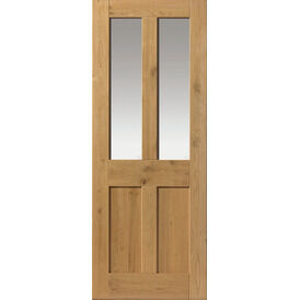 JB Kind Rustic Oak 4 Panel Glazed Door (35 x 1981 x 762)