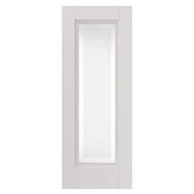 JB Kind Belton 1 Light Etched Glazed White Primed Internal Door