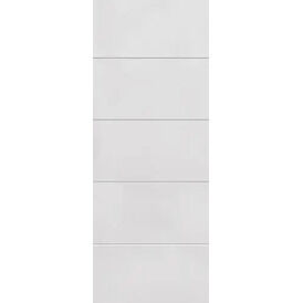 JB Kind 4 Line Horizontal Moulded Panel White Primed Internal Door