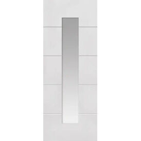JB Kind 4 Line Moulded White Primed Glazed Internal Door - 1981mm x 762mm x 35mm