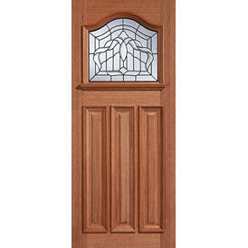 LPD Estate Crown Unfinished Hardwood 1 Light Glazed Front Door