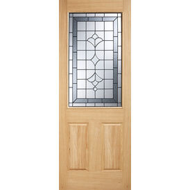 LPD Winchester Unfinished Oak 1 Light Glazed Front Door
