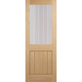 LPD Oak Mexicano Glazed Half Light Pre-Finished Fire Door Internal Door