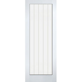 LPD White Moulded Textured Vertical Glazed 1L Internal Door