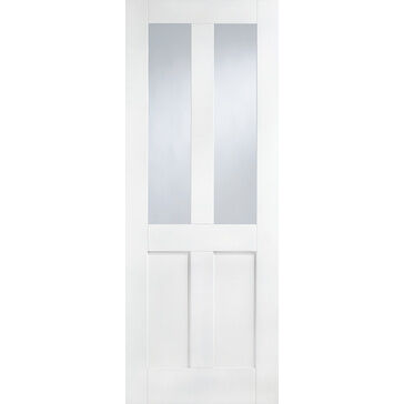 LPD London White Primed Glazed 2 Light Internal Door
