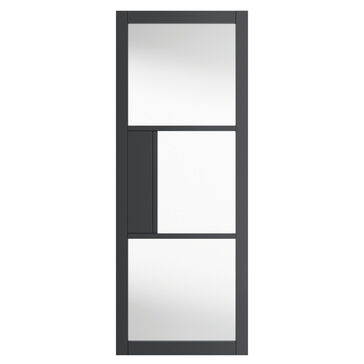 JB Kind Cosmo Grey Clear Glass Glazed Internal Door