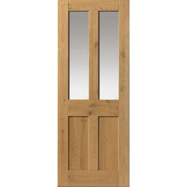 JB Kind Rustic Oak 4 Panel Glazed Door (35 x 1981 x 762)