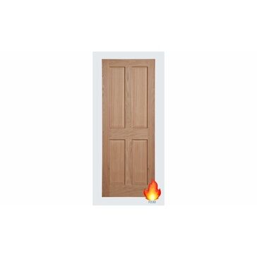 Victorian 4 Panel Oak Fire Door