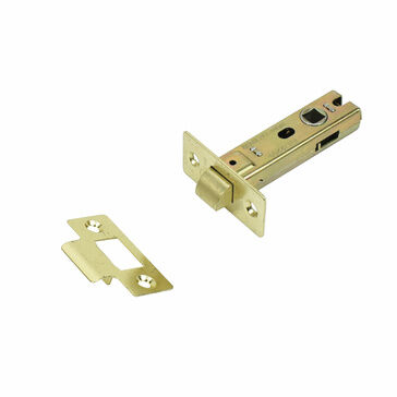 76mm Steel Square End Tubular Latch (Brass Plate)