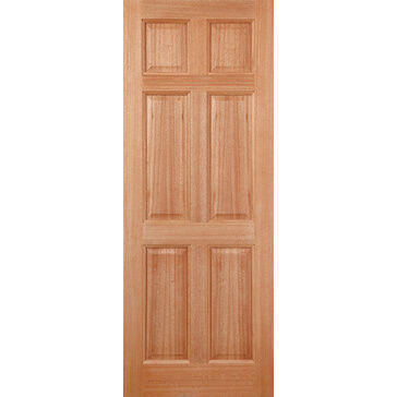 LPD Colonial 6 Panel Unfinished Hardwood Dowelled Front Door