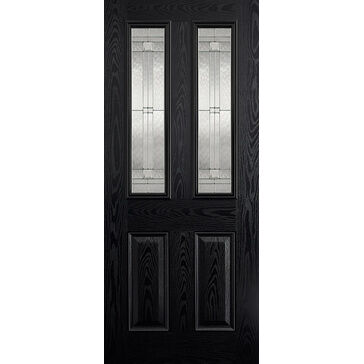 LPD GRP Malton Black Glazed 2L Front Door