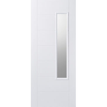 LPD Newbury Pre-Finished White 1 Light Glazed Composite Front Door