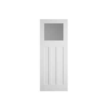 Shaker Edwardian 4 Panel Solid White Primed Glazed Door