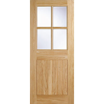 LPD Cottage-Style Unfinished Oak 4 Light Glazed Front Door