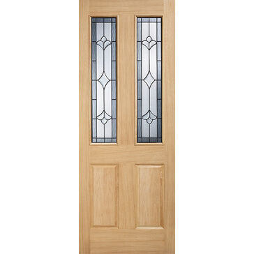 LPD Salisbury Unfinished Oak Glazed 2 Light Front Door