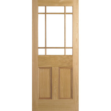 LPD Downham 9 Light Unfinished Oak Unglazed Internal Door