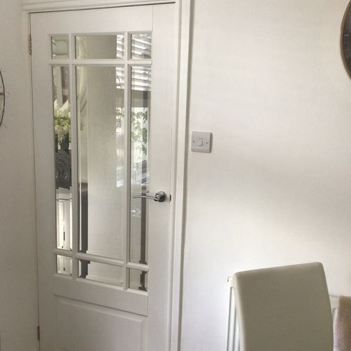 Customer image of LPD Downham White Primed Solid 9 Light Glazed Internal Door