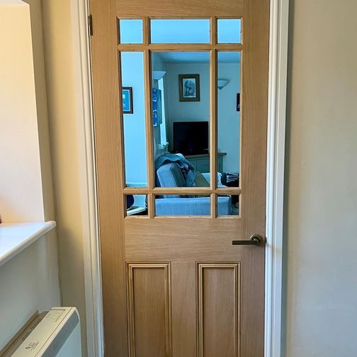Customer image of LPD Downham Unfinished Oak 9 Light Unglazed Internal Door