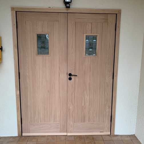 Customer image of LPD Suffolk Unfinished Oak Glazed Front Door