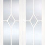 LPD Reims White Primed Diamond 5 Light Glazed Rebated Internal Doors (Pair) additional 1
