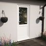 Crystal White uPVC 2 Panel Clear Double Glazed Single External Door (Right Hand Open) additional 2