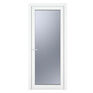 Crystal White uPVC Full Glass Obscure Double Glazed Single External Door (Right Hand Open) additional 1