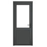 Crystal Grey uPVC 2 Panel Clear Double Glazed Single External Door (Left Hand Open) additional 1