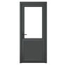 Crystal Grey uPVC 2 Panel Clear Double Glazed Single External Door (Right Hand Open) additional 1