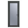 Crystal Grey uPVC Full Glass Obscure Double Glazed Single External Door (Left Hand Open) additional 1