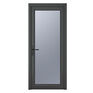 Crystal Grey uPVC Full Glass Obscure Double Glazed Single External Door (Right Hand Open) additional 1
