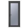 Crystal Grey uPVC Full Glass Obscure Double Glazed Single External Door (Right Hand Open) additional 1