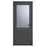 Crystal Grey uPVC 2 Panel Obscure Double Glazed Single External Door (Left Hand Open) additional 1