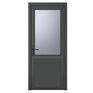 Crystal Grey uPVC 2 Panel Obscure Double Glazed Single External Door (Right Hand Open) additional 1