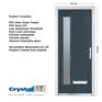 Crystal Modern Anthracite Grey 1 Light Glazed GRP Composite Front Door - 2055mm x 920mm additional 3