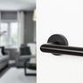 Forme Elle Lever Door Handle on Round Rose (Pair) additional 2