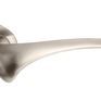 Mediterranean Marseille Satin Nickel Lever Door Handle on Round Rose (Pair) additional 1