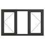 Crystal Left/Right Side Hung Fixed Centre uPVC Clear Double Glazed Window - Grey additional 2