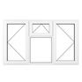 Crystal Left/Right Side Hung Top Opener Over Fixed Centre Light uPVC Clear Double Glazed Casement Window - White additional 2