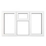 Crystal Left/Right Side Hung Top Opener Over Fixed Centre Light uPVC Clear Double Glazed Casement Window - White additional 1