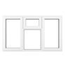 Crystal Left/Right Side Hung Top Opener Over Fixed Centre Light uPVC Clear Double Glazed Casement Window - White additional 1