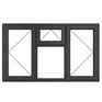 Crystal Left/Right Side Hung Top Opener Over Fixed Centre Light uPVC Clear Double Glazed Casement Window - Grey additional 2