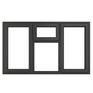 Crystal Left/Right Side Hung Top Opener Over Fixed Centre Light uPVC Clear Double Glazed Casement Window - Grey additional 1