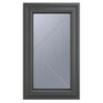 Crystal Left Hand Side Hung uPVC Casement Double Glazed Window - Grey additional 2
