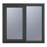 Crystal Left Hand Side Hung With Fixed Light uPVC Casement Double Glazed Window - Grey additional 1