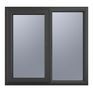 Crystal Left Hand Side Hung With Fixed Light uPVC Casement Double Glazed Window - Grey additional 2